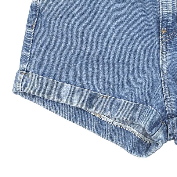 American Apparel Denim Shorts Womens 27 High Rise Cuffed Jorts USA Made Blued - Picture 5 of 13